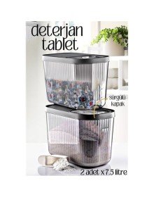 MultiBox Deterjan Tablet Kutusu Sürgülü Kapak 7.5 Litre 2 ADET