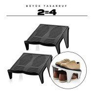 2'li Ayakkabı Düzenleyici Twin Set – Çift Katlı Tasarım | Dolap İçi Alan Tasarrufu | Kaymaz Yüzey