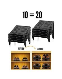 10 LU Ayakkabı Rampası Yer Tasarruf Organizeri Mehle-Twin