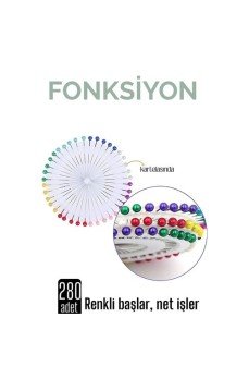 Renkli Başlı Toplu İğne 280 Adet Renkli Başlı Toplu İğne 280 Adet