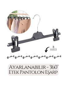 Etek Pantolon Eşarp Kıskaçlı Askı 8 li SET