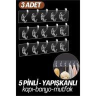 5 Pinli 3 lü set Yapışkanlı Askı Xenoty Design 5 Pinli 3 lü set Yapışkanlı Askı Xenoty Design