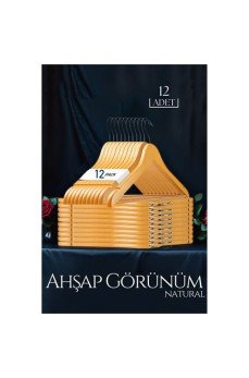 Natural Ahşap Görünüm 12 li Askı Seti Schönbuch Design