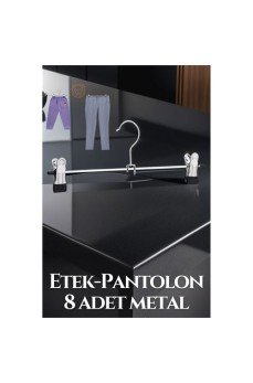 Metal Etek Pantolon Askısı - Mandallı Etek Askısı Pantolon Askısı 8 Adet