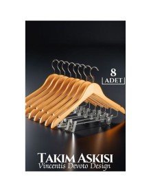 Takım Askısı Ceket Etek Pantolon Kıskaçlı 8 Adet Vincentis Devoto Design
