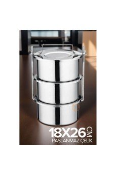 XL 18X26 CM Sefer Tası Paslanmaz Çelik Yemek Kabı