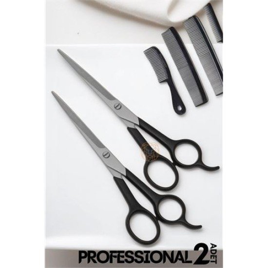 Berber Makası 2 ADET Profesyonel 6.5 inç Çelik Berber Makası 2 ADET Profesyonel 6.5 inç Çelik