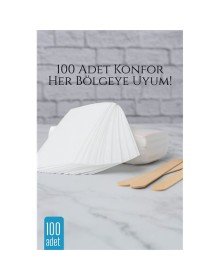 100'lü Ağda Bezi Seti + Spatula | Her Bölgeye Uyumlu | Evde Pratik Tüy Alma İçin