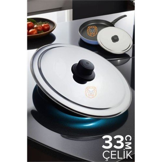 33 cm Kızartma Tavası Kapağı Çelik Żelazny Design 33 cm Kızartma Tavası Kapağı Çelik Żelazny Design