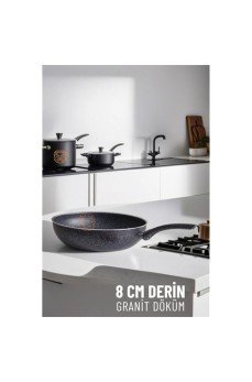 8 Cm Derin Wok Tava Granit Döküm L.Kinnaird