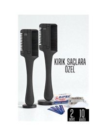 Saç İnceltme ve Şekillendirme Tarağı Çift Fonksiyonlu Saç Kırığı İçin Saç İncelten Jiletli Tarak