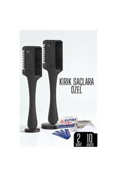 Saç İnceltme ve Şekillendirme Tarağı Çift Fonksiyonlu Saç Kırığı İçin Saç İncelten Jiletli Tarak Saç İnceltme ve Şekillendirme Tarağı Çift Fonksiyonlu Saç Kırığı İçin Saç İncelten Jiletli Tarak