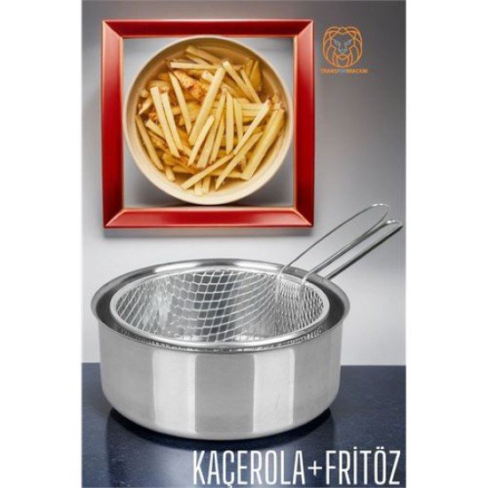 Fritözlü Kaçerola Multi Kullanım Çelik 20 CM Fritözlü Kaçerola Multi Kullanım Çelik 20 CM