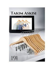 Takım Askısı Ceket Etek Pantolon Kıskaçlı 19 ADET