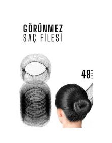 Saç Topuz Filesi Topuz Sabitleyici File Eastik Topuz Ağı Hostes Saç Filesi SİYAH 48Lİ