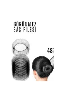 Saç Topuz Filesi Topuz Sabitleyici File Eastik Topuz Ağı Hostes Saç Filesi SİYAH 48Lİ
