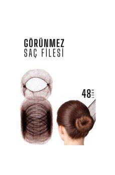 Saç Topuz Filesi Topuz Sabitleyici File Eastik Topuz Ağı Hostes Saç Filesi KAHVE 48Lİ