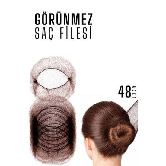 Saç Topuz Filesi Topuz Sabitleyici File Eastik Topuz Ağı Hostes Saç Filesi KAHVE 48Lİ Saç Topuz Filesi Topuz Sabitleyici File Eastik Topuz Ağı Hostes Saç Filesi KAHVE 48Lİ