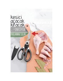 Tavuk Makası Çelik Mutfak Makası Açacak Kıracak Kesici Özelik