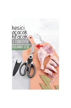 Tavuk Makası Çelik Mutfak Makası Açacak Kıracak Kesici Özelik