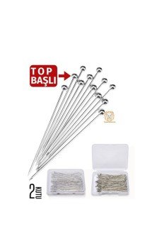 Top Başlı İğne 2 Kutu 100 Adet Başörtü İğnesi Toplu İğne