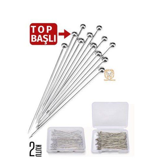 Top Başlı İğne 2 Kutu 100 Adet Başörtü İğnesi Toplu İğne Top Başlı İğne 2 Kutu 100 Adet Başörtü İğnesi Toplu İğne