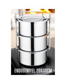 Sefer Tası Endüstriyel Yemek Kabı 430 Paslanmaz Çelik  XXL 20X10 CM