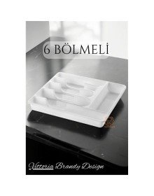 Çekmece İçi Kaşıklık Kepçelik 6 Gözlü BEYAZ