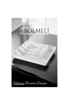 Çekmece İçi Kaşıklık Kepçelik 6 Gözlü BEYAZ