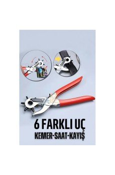 Kemer Delici Pense 6 Uçlu Saat Kayış Kemer Delme Pensesi
