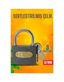 Çelik Asma Kilit 50 MM 3 anahtarlı Sonax Design