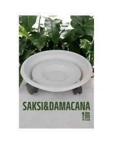 Tekerlekli Saksı Altığı 37 CM BEYAZ