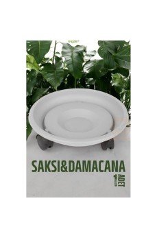 Tekerlekli Saksı Altığı 37 CM BEYAZ Tekerlekli Saksı Altığı 37 CM BEYAZ