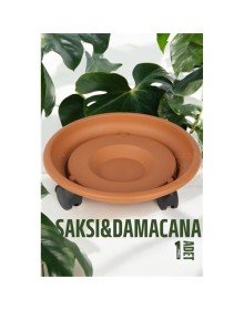 Tekerlekli Saksı Altığı 37 CM KAHVE