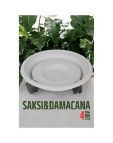 Tekerlekli Saksı Altığı 4 ADET 37 CM BEYAZ