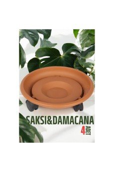 Tekerlekli Saksı Altığı 4 ADET 37 CM KAHVE Tekerlekli Saksı Altığı 4 ADET 37 CM KAHVE