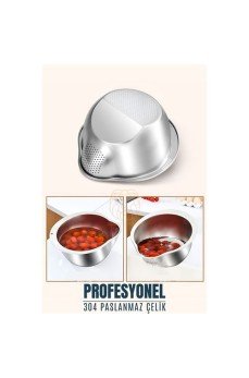Pirinç Süzgeci Makarna Salata Süzgeci 304 Paslanmaz Çelik Mink Design