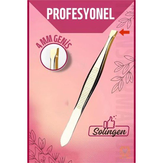 4 mm Geniş Uçlu Cımbız Çelik Solingen Professional 4 mm Geniş Uçlu Cımbız Çelik Solingen Professional