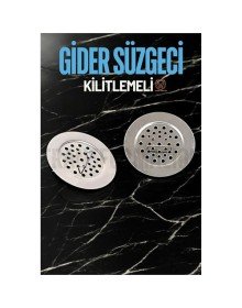 Kilitlenebilir Metal Lavabo Evye Süzgeci 2 ADET