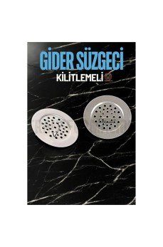 Kilitlenebilir Metal Lavabo Evye Süzgeci 2 ADET