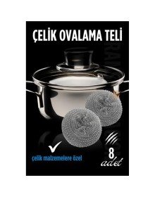 Çelik Bulaşık Ovalama Teli 8 Adet