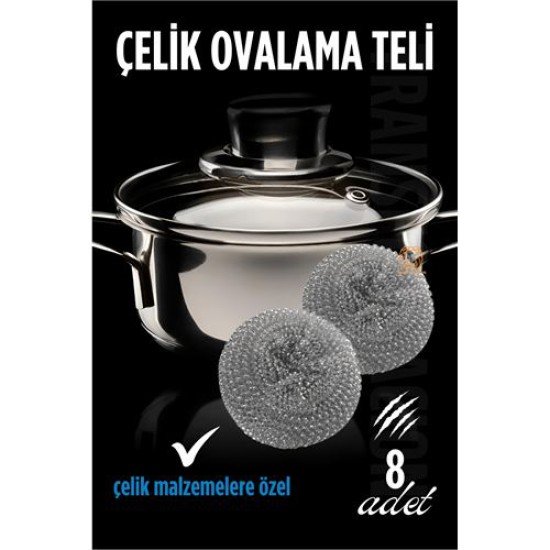 Çelik Bulaşık Ovalama Teli 8 Adet