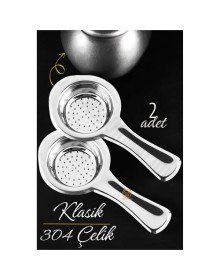 Klasik Çay Süzgeci 304 Paslanmaz Çelik 2 ADET