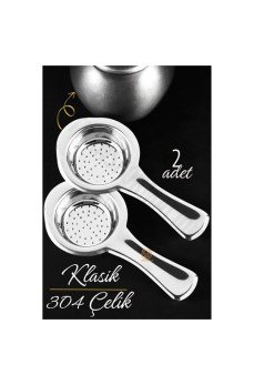 Klasik Çay Süzgeci 304 Paslanmaz Çelik 2 ADET