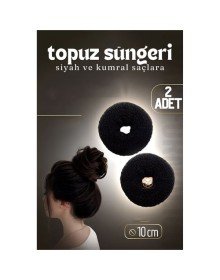 Siyah Saç Topuz Süngeri 2 ADET 10 CM Çap 4 cm Kalınlık