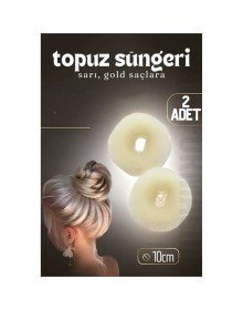 Gold Saç Topuz Süngeri 2 ADET 10 CM Çap 4 cm Kalınlık
