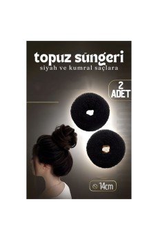 Siyah Saç Topuz Süngeri 2 ADET 14 CM Çap 6 cm Kalınlık