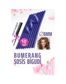 Bumerang Sosis Bigudi Tarak Seti 8 mm Kalınlık 10 Adet