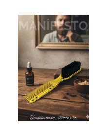 Gold Sakal Bıyık Tarama Fırçası  Sakal Bıyık Tarama Fırçası Çift Taraflı Sakal Tarak ve Fırça – Şekillendirici, Anti-Statik