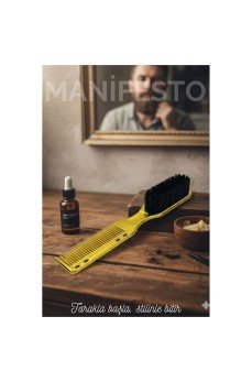 Gold Sakal Bıyık Tarama Fırçası  Sakal Bıyık Tarama Fırçası Çift Taraflı Sakal Tarak ve Fırça – Şekillendirici, Anti-Statik